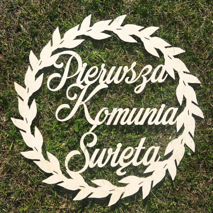 Tablica ze sklejki PIERWSZA KOMUNIA ŚWIĘTA